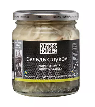 Сельдь с луком маринованная в пряной заливке Kladesholmen