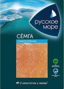 Семга слабосоленая филе-ломтики Русское Море