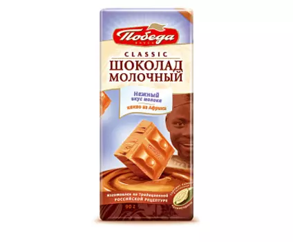 Шоколад молочный 90г Кондитерская фабрика ПОБЕДА
