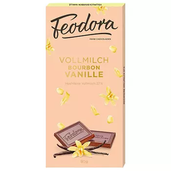 Шоколад молочный c цельным молоком и экстрактом ванили сорта Бурбон Feodora