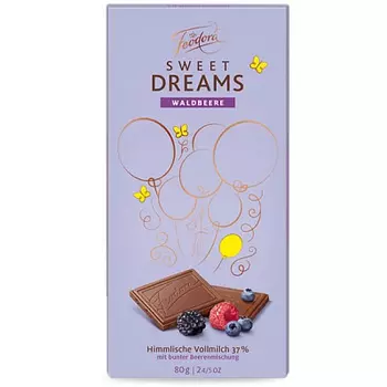 Шоколад молочный c цельным молоком/лесными ягодами Feodora