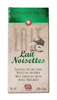 Шоколад молочный с цельным фундуком Chocolat Stella