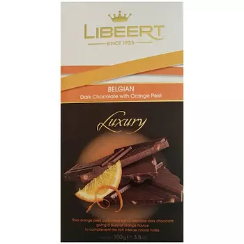 Шоколад темный с карамелизированной цедрой апельсина Libeert