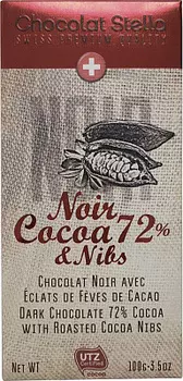 Шоколад темный с кусочками какао-бобов Chocolat Stella