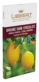 Шоколад темный с лимоном и ароматом имбиря Libeert