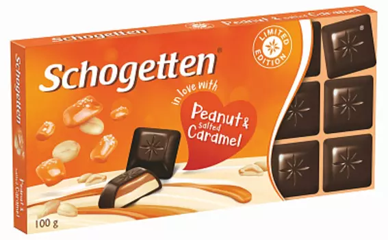 Шоколад темный с начинкой из арахиса крема с солью SCHOGETTEN
