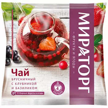Смесь для чая с брусникой, клубникой и базиликом 300г Мираторг