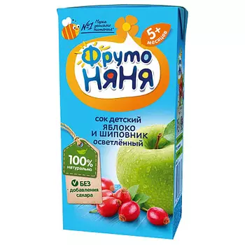 Сок из яблок и шиповника осветленный ФрутоНяня