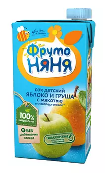 Сок яблоко/груша с мякотью ФрутоНяня
