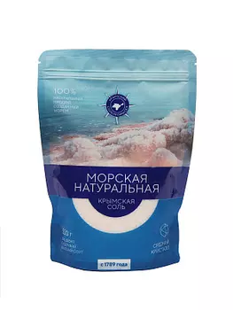 Соль крымская морская натуральная средний кристалл высший сорт 500г Сириус