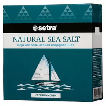 Соль морская мелкая йодированная Setra