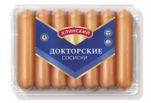 Сосиски Докторские с мясом птицы Клинский