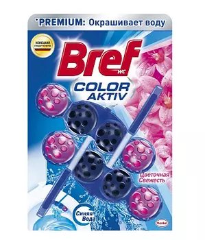 Средство чистящее для унитаза КОЛОР АКТИВ Цветочная свежесть Bref