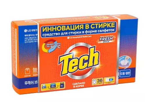 Средство для стирки в листах 36 шт Fresh Breeze TECH