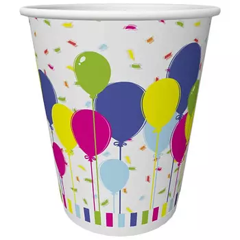 Стаканы бумажные 200мл Balloons&amp;Confetti