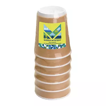 Стаканы Green Mystery 250 мл коричн. 6шт картон двухслойный