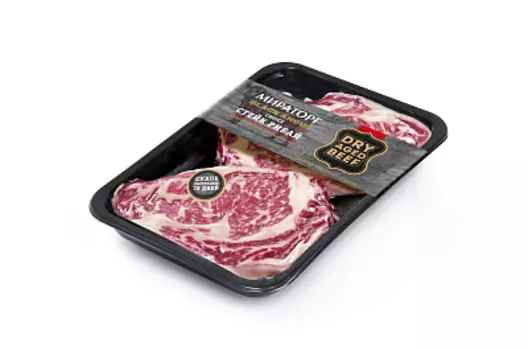 Стейк говяжий Рибай Black Angus Dry Aged Мираторг, сухое вызревание ≈ 650 г
