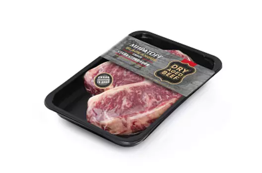 Стейк говяжий Стриплойн Black Angus Dry Aged Мираторг, сухое вызревание ≈ 650 гр