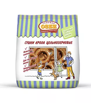 Сушки КРОХА цельнозерновые Семейка ОЗБИ