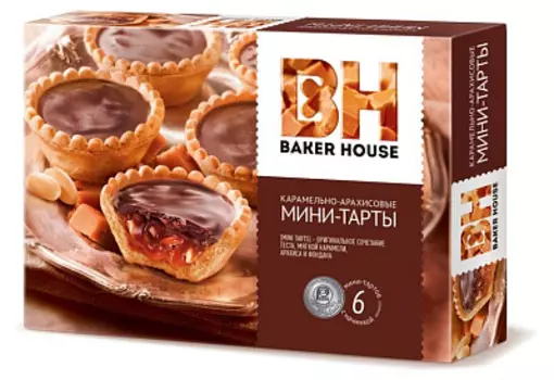 Тарты-мини карамель/арахис BakerHouse