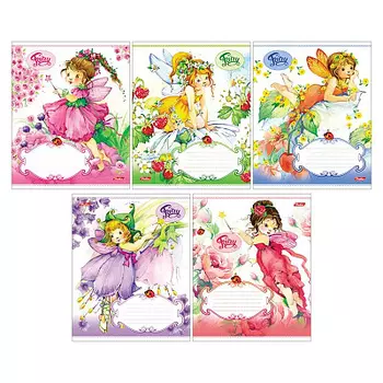 Тетрадь серия Цветочные феи А5 лин. Скоб. В блоке скругл.угл. 18л Hatber