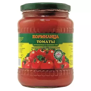 Томаты неочищенные в томатном соку Кормилица
