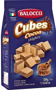 Вафли кубики с какао начинкой Balocco