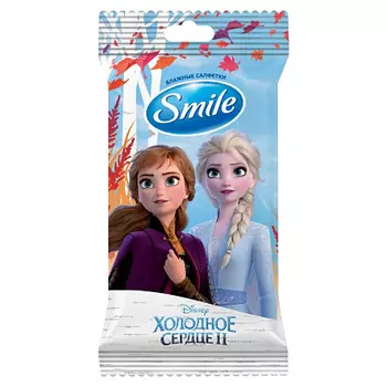 Влажные очищающие салфетки 15шт SMILE Frozen (Холодное сердце)