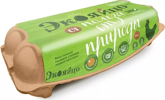 Яйцо куриное С1 10шт ЭкоЯйцо