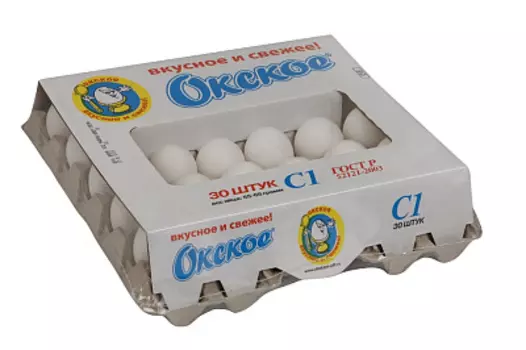 Яйцо куриное столовое С-1 Окское 30 штук
