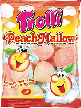 Зефирные конфеты маршмеллоу Персиковый аромат Trolli