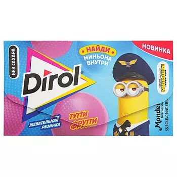 Жевательная резинка в пластинках без сахара со вкусом фруктов 135г Dirol