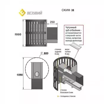 Дровяная печь свыше 30 кВт Везувий