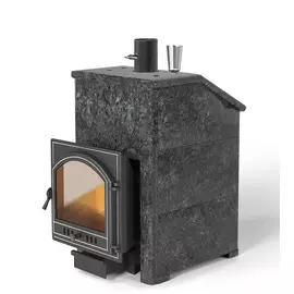 Дровянная печь в облицовке Везувий
