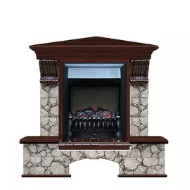 Элегантный каменный электрокамин с эффектом живого огня Glenrich