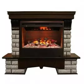 Электрокамин с широким очагом 3D Real-Flame