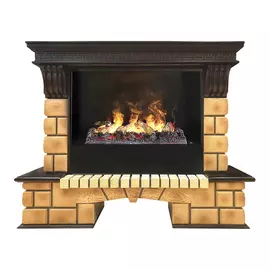 Электрокамин с широким очагом 3D Real-Flame