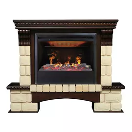 Электрокамин с широким очагом 3D Real-Flame