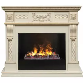 Электрокамин с широким очагом 3D Real-Flame