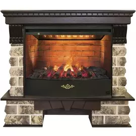 Электрокамин с широким очагом 3D Real-Flame