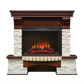 Электрокамин с широким очагом 2D Real-Flame