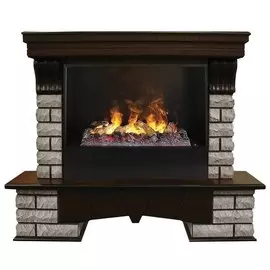 Электрокамин с широким очагом 3D Real-Flame