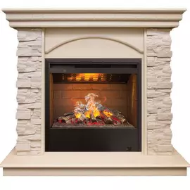 Электрокамин с широким очагом 3D Real-Flame