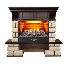 Электрокамин с широким очагом 3D Real-Flame