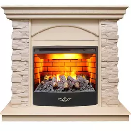 Электрокамин с широким очагом 3D Real-Flame