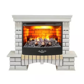 Электрокамин с широким очагом 3D Real-Flame