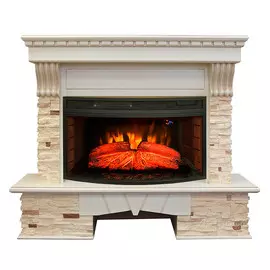 Электрокамин с широким очагом 2D Real-Flame