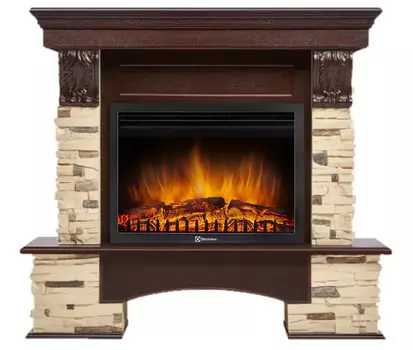 Электрокамин с широким очагом 2D Electrolux