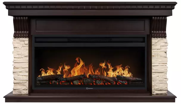 Электрокамин с широким очагом 2D Electrolux