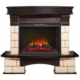 Электрокамин с широким очагом 2D Real-Flame